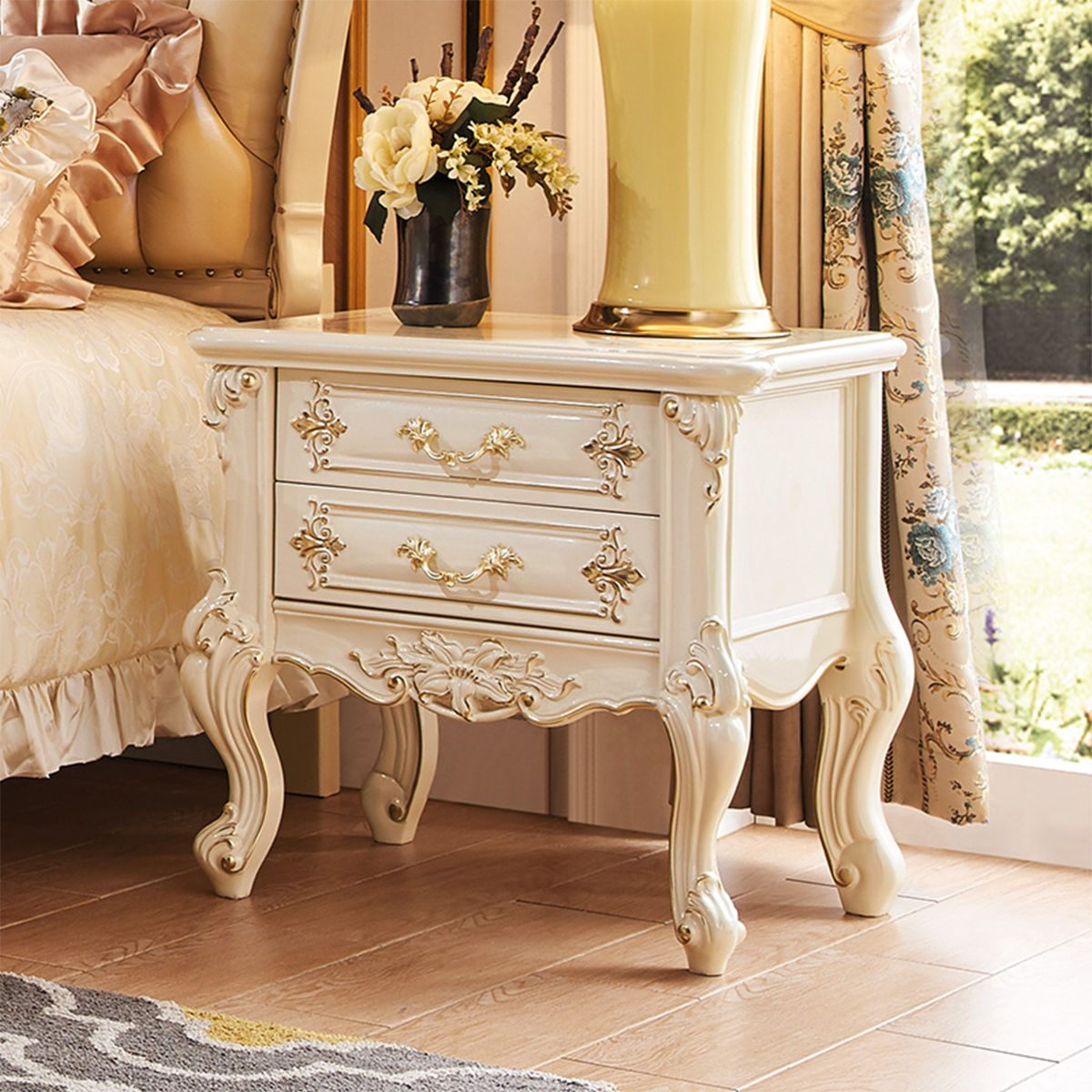 欧式风格 进口北美白橡木床头柜 myd-a61-bjhg